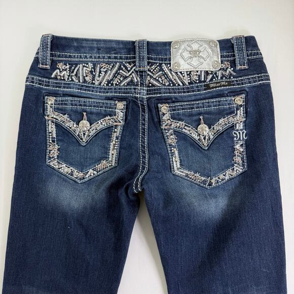 Women's Miss Me Jeans Mid Rise Easy Skinny Embellished Pockets Size 29 JE8461ESR - Picture 5 of 8